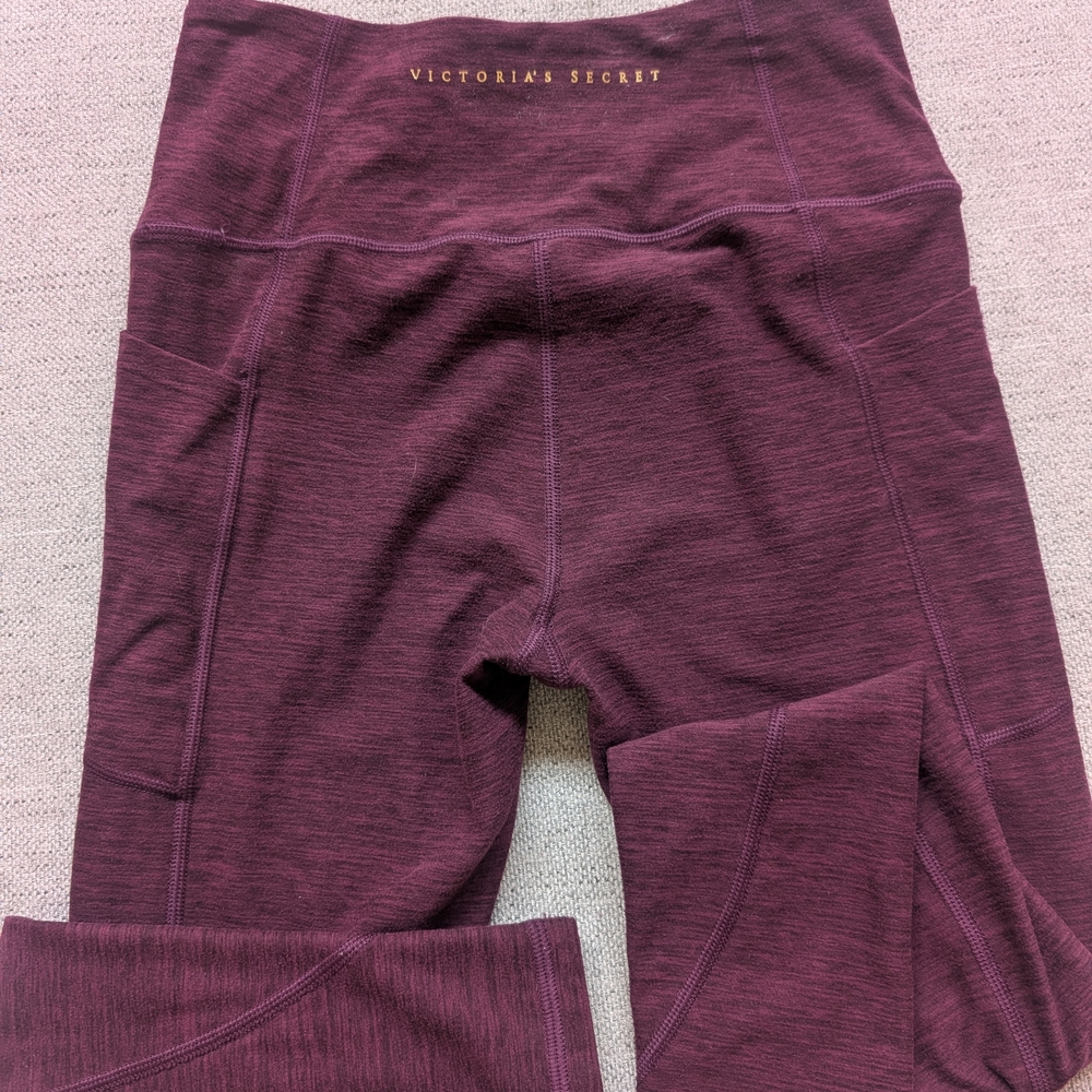 Victoria's Secret Essential Studio 7/8 Leggings DarkViolet/Hthr Sz4
